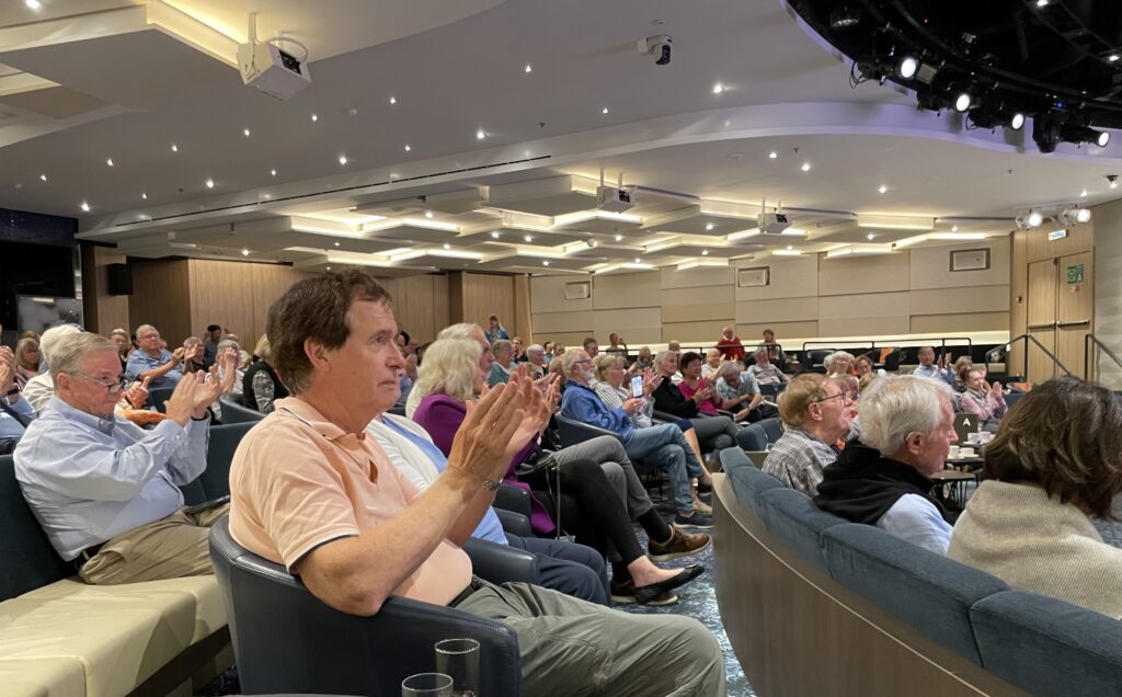 Viking's Star Theatre was full for each lecture